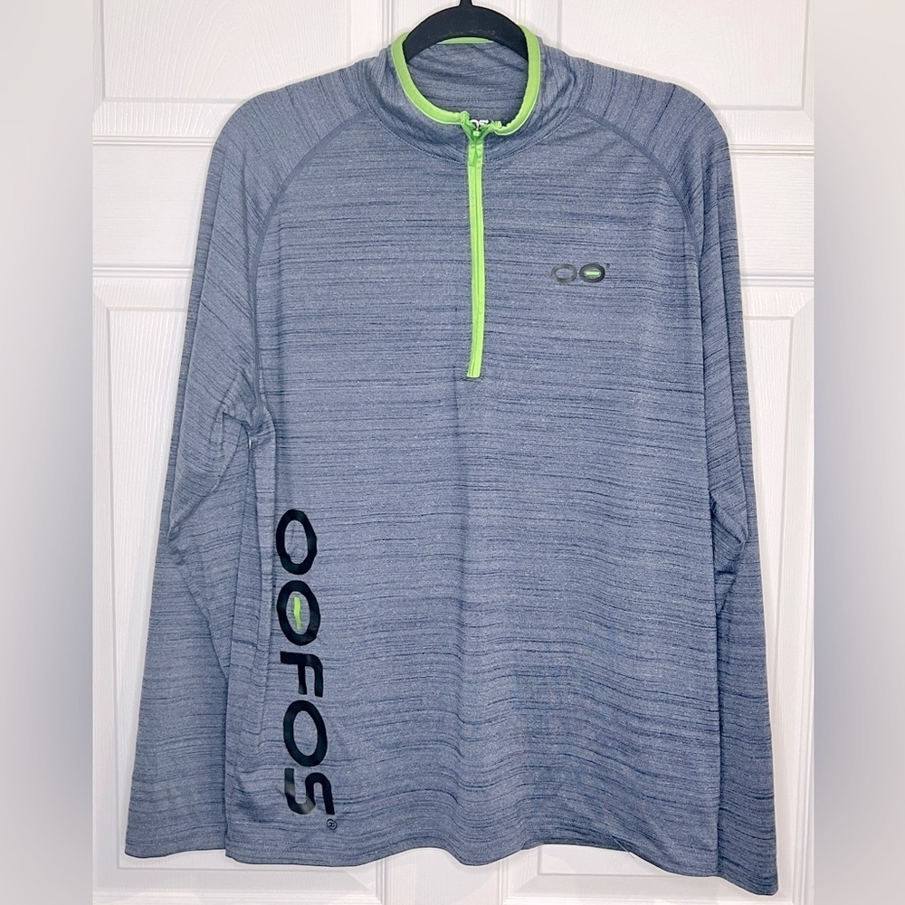 Oofos Men's Recovery Gear 1/4 Zip Pullover Shirt -  Sz. Medium - Blue